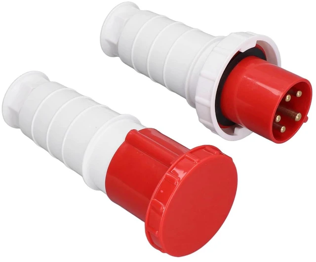 Alt view image 5 of 7 - POCREATION 3-Phase 5-Pin Power Connector Set, 380-415V 63A IP67 Waterproof Electrical Socket & Plug Kit for Industrial and Wind Projects