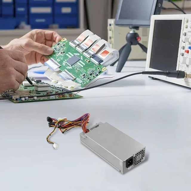 Alt view image 6 of 7 - Small Chassis Power Supply 220W with Alloy Shell for DPS-220UB-A CPB09-D220R PS-5221-06 PS-5221-9, 200mm x 90mm x 50mm, Silver