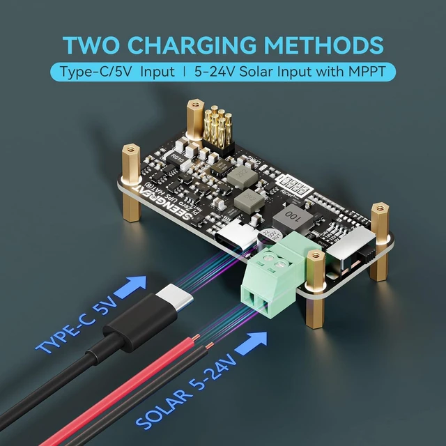 Alt view image 5 of 7 - UPS HAT for Raspberry Pi Zero,5V Solar Power Supply (5V-24V Input), I2C Battery MonitorLED Indicators, Low-Power UPS Expansion Board