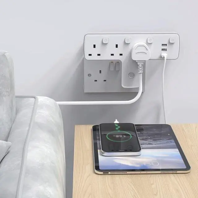 Alt view image 3 of 5 - Rotatable Plug Adapter Extension Power Socket with Charge Surge Protected AC Outlets