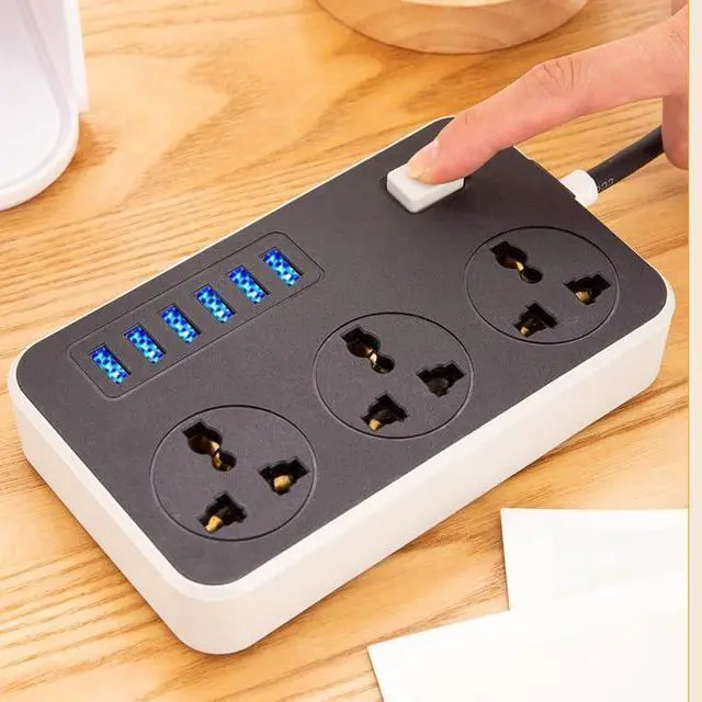 Alt view image 2 of 5 - Multiple AC Electrical Rewireable Power StripOutlets Extension Socket Cord Cable