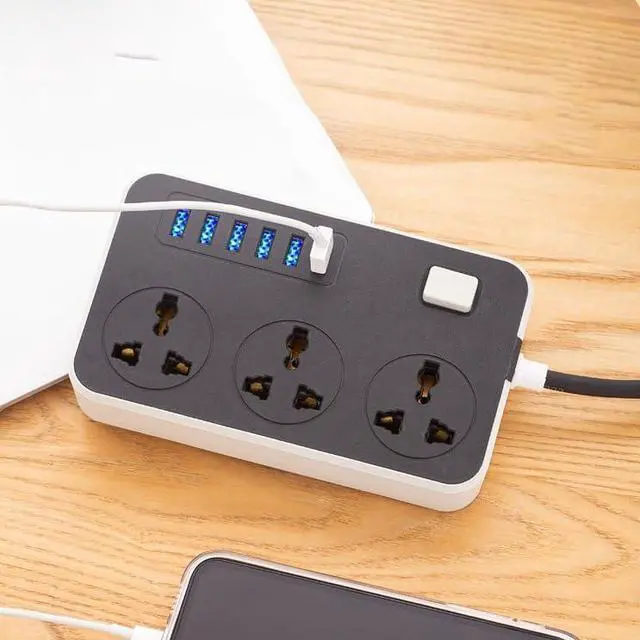 Alt view image 3 of 5 - Multiple AC Electrical Rewireable Power StripOutlets Extension Socket Cord Cable