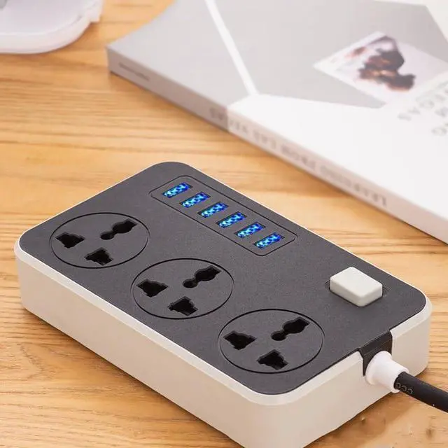 Alt view image 4 of 5 - Multiple AC Electrical Rewireable Power StripOutlets Extension Socket Cord Cable
