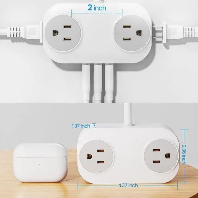 Alt view image 5 of 5 - Fast Cable Extension Socket AC Outlets Power Plug for Home Office