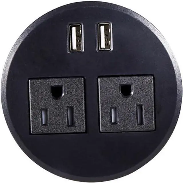 Main image of Circular Desktop Socket Embedded Office Furniture Twisted and Fixed
