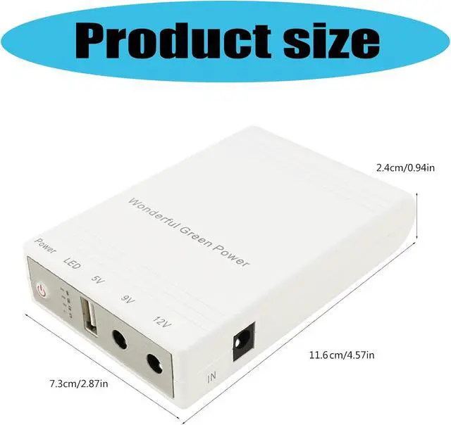 Alt view image 6 of 7 - Gavery 24W 5V 9V 12V Uninterruptible Power Supply Backup Power Adapter 10400mAh Uninterruptible Supply for WiFi Router