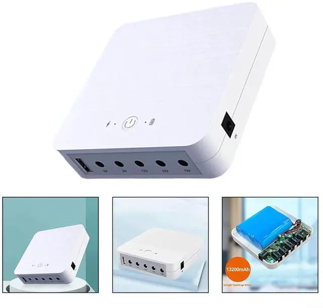 Alt view image 4 of 7 - 13200mAh Uninterruptible Supply Routers, Cameras & More - Backup Battery Multi-Port Compatibility