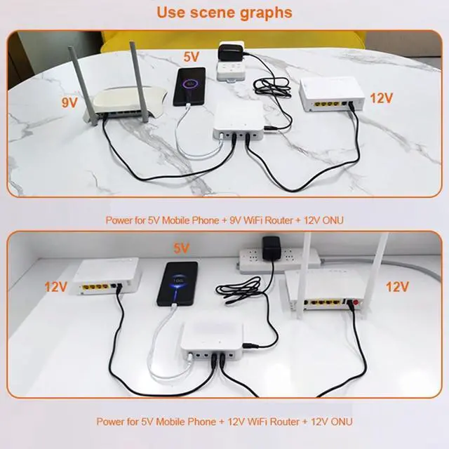 Alt view image 6 of 7 - 13200mAh Uninterruptible Supply Routers, Cameras & More - Backup Battery Multi-Port Compatibility