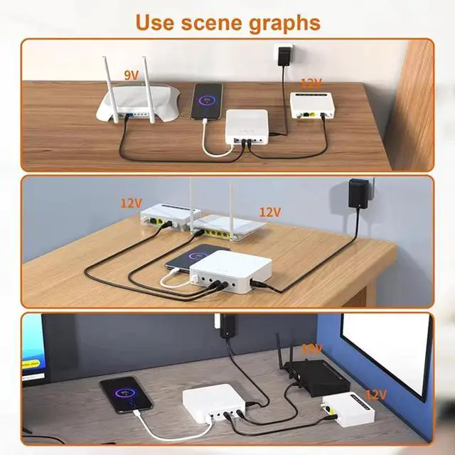 Alt view image 7 of 7 - 13200mAh Uninterruptible Supply Routers, Cameras & More - Backup Battery Multi-Port Compatibility