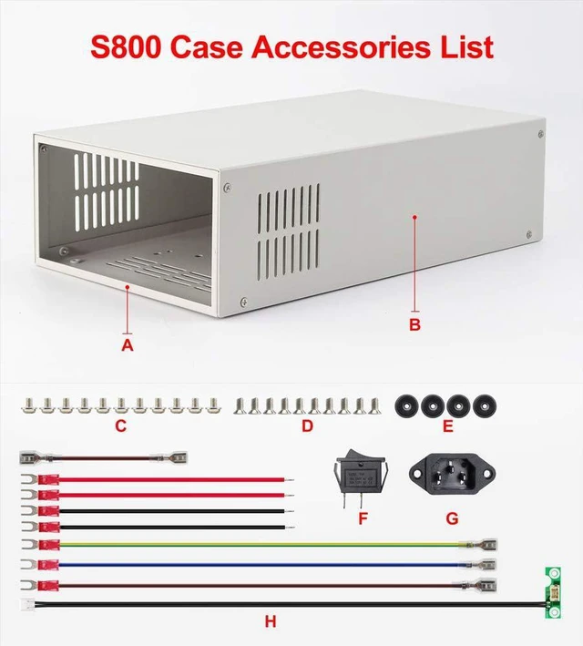 Alt view image 4 of 7 - S800 Digital Voltmeter Housing for RD6012 RD6012W RD6018 RD6018W Metal Outcase Powersupply Cold Rolled Steel Aluminum Plate High Hardness Wear Long Service Integrated Panel Adjustable