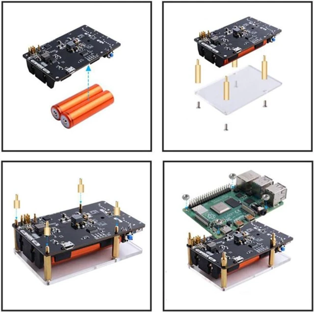 Alt view image 4 of 7 - Durable W/RTC Power 18650 Battery Module UPS Mobile Power Expansion Board for Raspberry Pi 4B/3B+/3B
