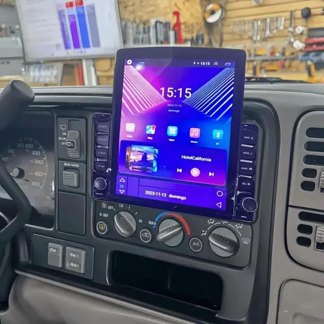 Main image of 9.7 Inch Double Din Car Stereo Radio with CarPlay 4 LED Backup Camera for Chevrolet for Tahoe 2003-2006-High-Speed 2GB RAM 32GB ROM - Touchscreen Car Player With Rear View AHD Camera Input