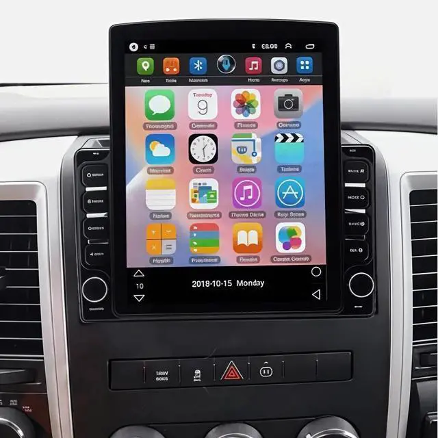 Main image of 9.7 Inch Double Din Car Stereo Radio with CarPlay 4 LED Backup Camera for Dodge for Ram 1500 / 2500 / 35002006-20082013-2018-High-Speed 2GB RAM 32GB ROM