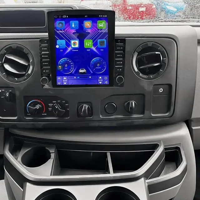 Main image of 9.7 Inch Double Din Car Stereo Radio 2+32G with CarPlay 4 LED Backup Camera for Ford for E-150 / E-250 / E-350 2009-2014-High-Speed 2GB RAM 32GB ROM