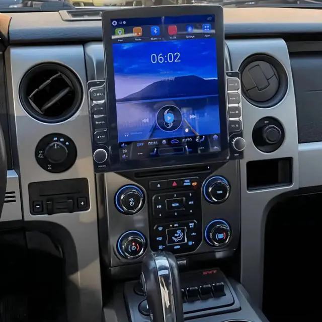 Main image of 9.7 Inch Double Din Car Stereo Radio 2+32G with CarPlay 4 LED Backup Camera for Ford for F-150 Raptor 2013-2014-High-Speed 2GB RAM 32GB ROM - Touchscreen Car Player With Rear View AHD Camera Input