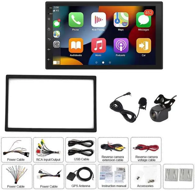 Alt view image 3 of 7 - 7" Android 13 Touch Screen Car Radio for Chevrolet Avalanche 1500 2500 2003-2006 2G+32G Wireless CarPlay Android Auto GPS Navigation AHD Backup Camera Microphone
