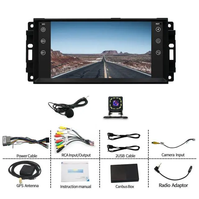 Alt view image 6 of 7 - Android 13 Car Stereo Radio for Chrysler for Aspen 2007-2009, 7 Inch Touch Screen, Wireless CarPlay Android Auto, GPS Navigation, Bluetooth WiFi FM, -High-Speed 2GB RAM 32GB ROM