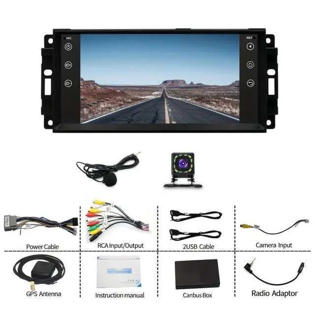 Alt view image 3 of 7 - Android 13 Car Stereo Radio for Chrysler for Sebring 2007-2010, 7 Inch Touch Screen, Wireless CarPlay Android Auto, GPS Navigation, Bluetooth WiFi FM, -High-Speed 2GB RAM 32GB ROM