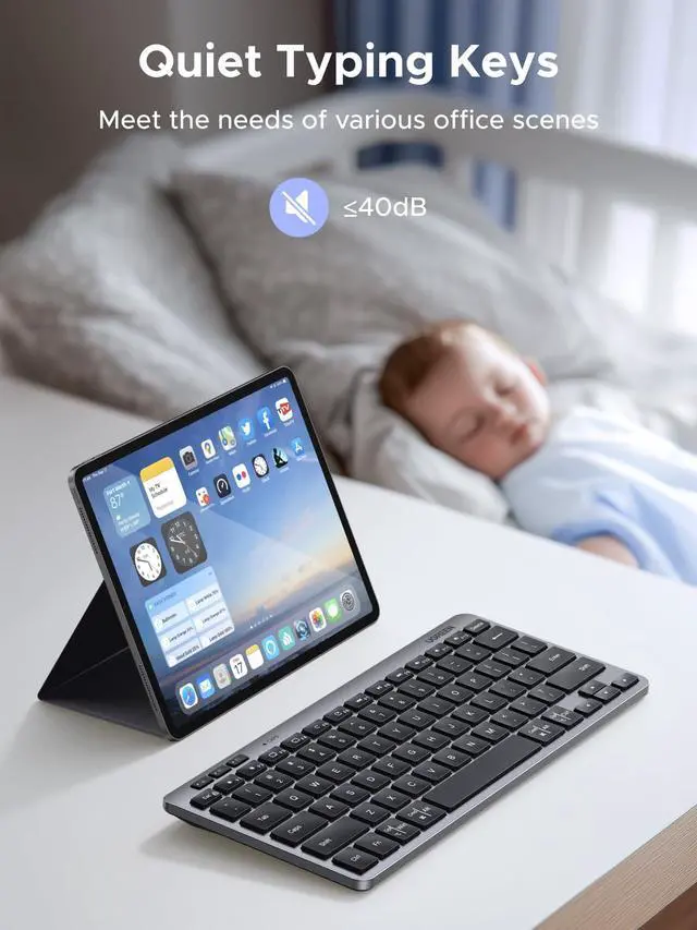 Alt view image 7 of 7 - K551 Slim Quiet Wireless Bluetooth 78Keys Keyboard, 3-Device Free Switching with Bluetooth & 2.4G, Compatible with Windows/macOS/iOS/Android, Works with MacBook, Lenovo, HP