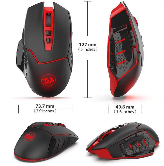 Alt view image 2 of 7 - M690-1 Wireless Gaming Mouse with DPI Shifting, 2 Side Buttons, 2400 DPI, Ergonomic Design, 8 Buttons-Black