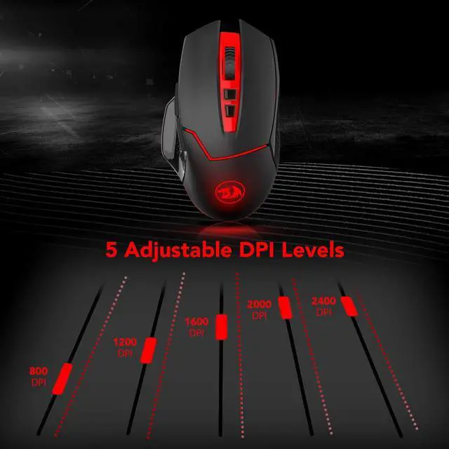 Alt view image 5 of 7 - M690-1 Wireless Gaming Mouse with DPI Shifting, 2 Side Buttons, 2400 DPI, Ergonomic Design, 8 Buttons-Black