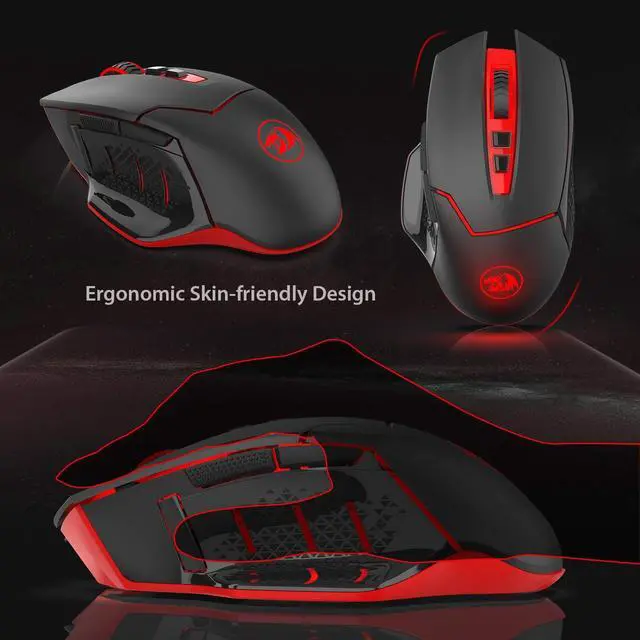 Alt view image 7 of 7 - M690-1 Wireless Gaming Mouse with DPI Shifting, 2 Side Buttons, 2400 DPI, Ergonomic Design, 8 Buttons-Black