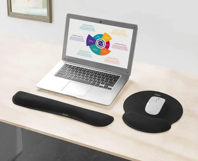 Alt view image 2 of 7 - Premium Memory Foam Keyboard and Mouse Wrist Rest Pads Set- for Comfortable Typing &Wrist Pain Relief (Pack of 2)