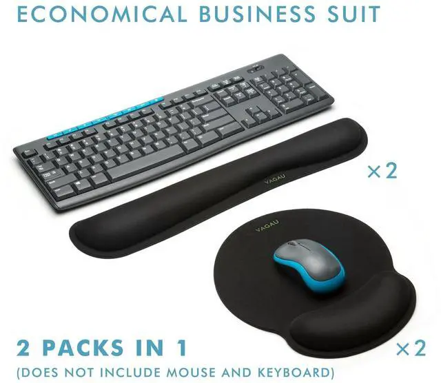 Alt view image 6 of 7 - Premium Memory Foam Keyboard and Mouse Wrist Rest Pads Set- for Comfortable Typing &Wrist Pain Relief (Pack of 2)