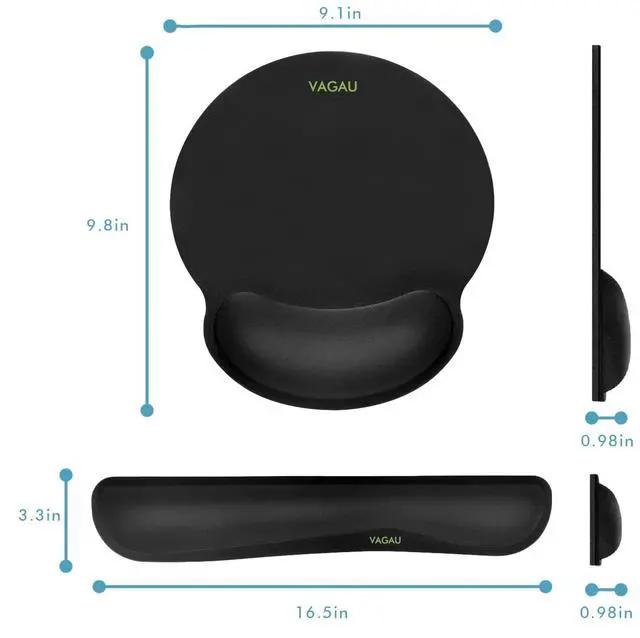 Alt view image 7 of 7 - Premium Memory Foam Keyboard and Mouse Wrist Rest Pads Set- for Comfortable Typing &Wrist Pain Relief (Pack of 2)
