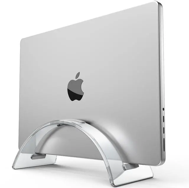 Main image of Acrylic Vertical Laptop Stand for Desk,Acrylic Invisible Desktop Notebook Dock,Vertical Laptop Holder Space-Saving Organizer for All MacBook, Surface, Samsung, HP, Dell