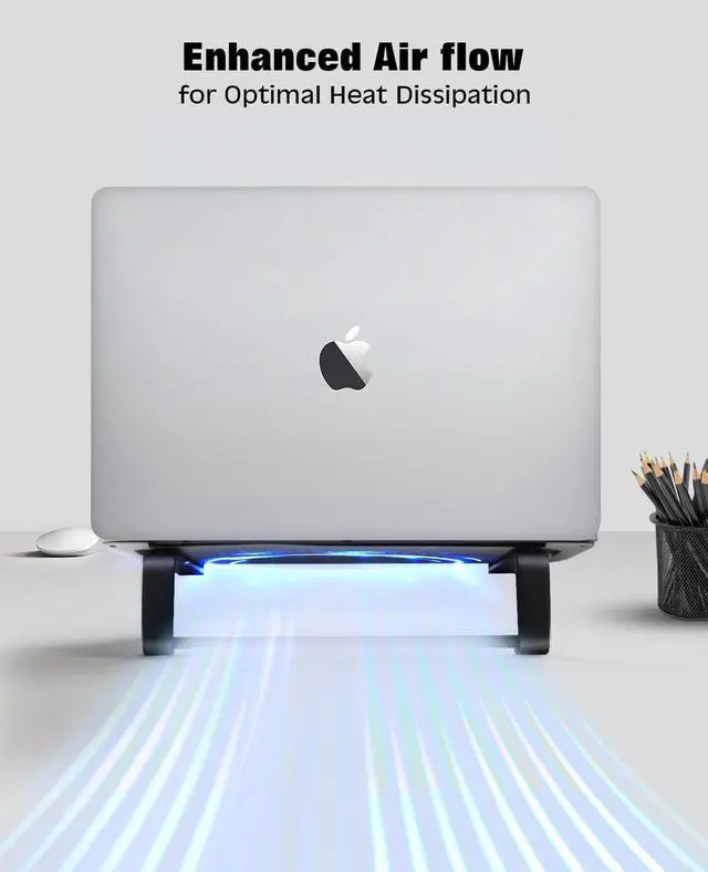 Alt view image 6 of 7 - Aluminum Laptop Stand for Desk - Cooling Ergonomic Design - Fits MacBook Air Pro/DELL/HP/Lenovo/ThinkPad/Alienware - 13/14/15.6/16 -Easy Assembly- Ventilated Laptop Stand for Optimal Airflow