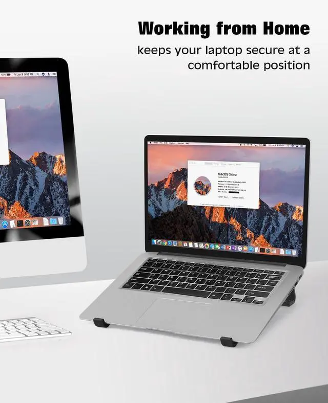 Alt view image 7 of 7 - Aluminum Laptop Stand for Desk - Cooling Ergonomic Design - Fits MacBook Air Pro/DELL/HP/Lenovo/ThinkPad/Alienware - 13/14/15.6/16 -Easy Assembly- Ventilated Laptop Stand for Optimal Airflow