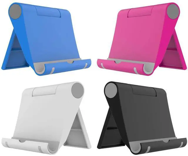 Main image of 4 Pack Cell Phone Stand for Desk, Foldable Cell Phone Holder Mobile Stand Phone Dock, Adjustable Tablet Stand Holder Compatible with iPhone 16 15 14 13 12 11 Pro iPad Samsung(4 Color)