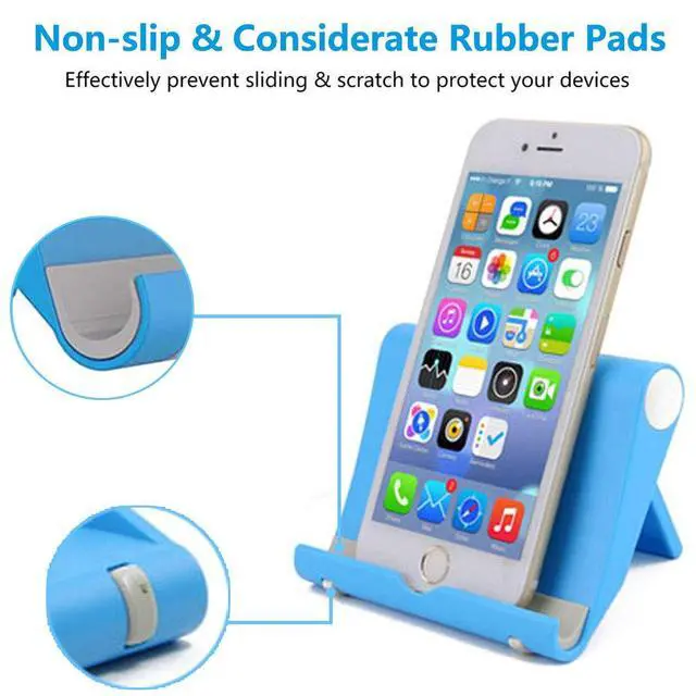 Alt view image 3 of 7 - 4 Pack Cell Phone Stand for Desk, Foldable Cell Phone Holder Mobile Stand Phone Dock, Adjustable Tablet Stand Holder Compatible with iPhone 16 15 14 13 12 11 Pro iPad Samsung(4 Color)