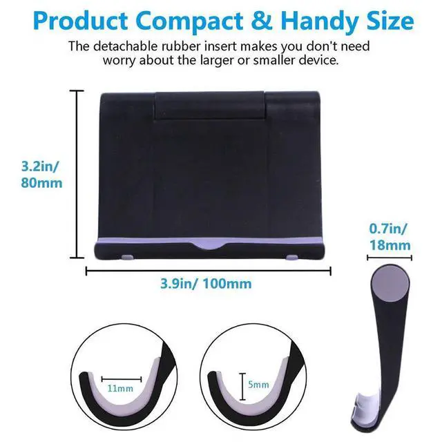Alt view image 4 of 7 - 4 Pack Cell Phone Stand for Desk, Foldable Cell Phone Holder Mobile Stand Phone Dock, Adjustable Tablet Stand Holder Compatible with iPhone 16 15 14 13 12 11 Pro iPad Samsung(4 Color)