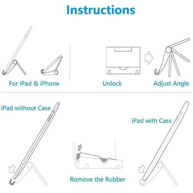 Alt view image 6 of 7 - 4 Pack Cell Phone Stand for Desk, Foldable Cell Phone Holder Mobile Stand Phone Dock, Adjustable Tablet Stand Holder Compatible with iPhone 16 15 14 13 12 11 Pro iPad Samsung(4 Color)