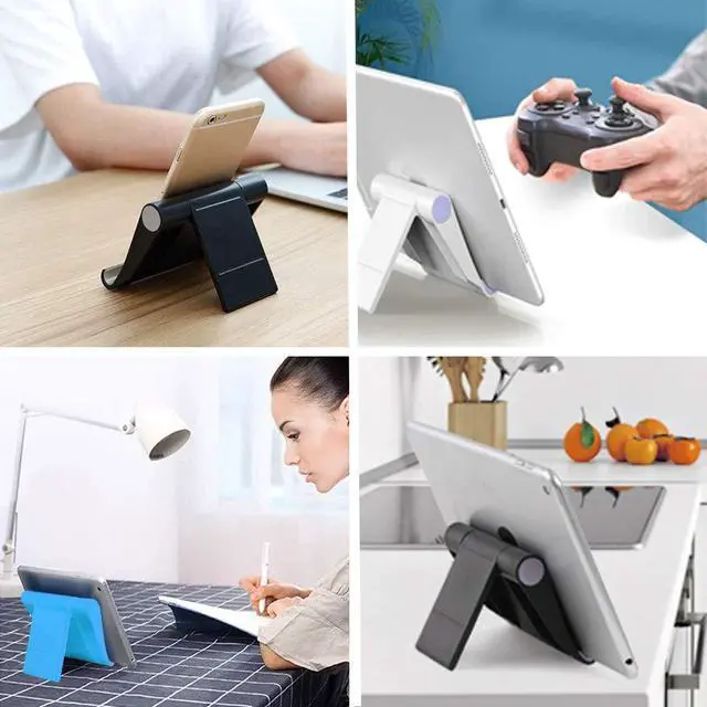 Alt view image 7 of 7 - 4 Pack Cell Phone Stand for Desk, Foldable Cell Phone Holder Mobile Stand Phone Dock, Adjustable Tablet Stand Holder Compatible with iPhone 16 15 14 13 12 11 Pro iPad Samsung(4 Color)
