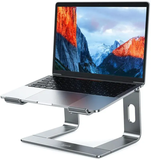 Main image of LS03 Aluminum Laptop Stand, Ergonomic Detachable Computer Stand, Notebook Holder, Laptop Mount Compatible with Air, Pro, Dell, HP, Lenovo More 10-15.6" Laptops, Gray