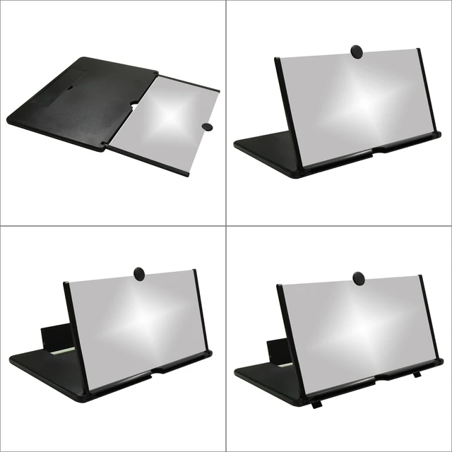 Alt view image 3 of 6 - 12"Screen Magnifier Amplifier,3D HD Mobile Phone Magnifier Projector Screen for Movies,Videos,and Gaming.Foldable Mobile Phone Holder with Screen Magnifier,Supports All Smartphones,A Smart GiftBlack)