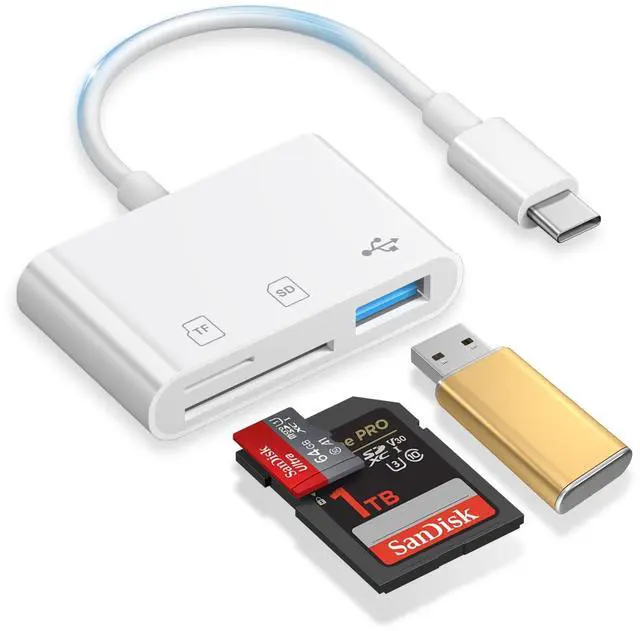 Main image of SD Card Reader USB C for iPhone 17 16 15, 3-in-1 Memory Card Reader Type C High Speed to Micro SD Digital Camera Adapter Compatible with iPhone 17/17 Pro/17 Pro Max/16/16 Plus/ 16 Pro Max/15 Pro Max