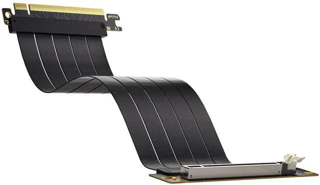 Main image of PCIE 4.0 Extension Cable, Black 16x Shielded High Speed GPU Riser Cable with PCI Express Port for GPU Extension Card, Length 25cm PCIE4.0-RiserCable-Black-US