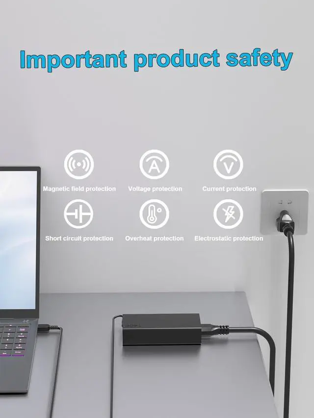 Alt view image 7 of 7 - New Slim 140W Watt USB-C AC Charger Compatible with Lenovo Slim Pro 7 9, Yoga Pro 9 7 7i 9i, Legion 9, Legion Pro 5 5i 7 7i, ThinkPad Z16, Yoga Slim 7 5 Laptop Type C Power Adapter