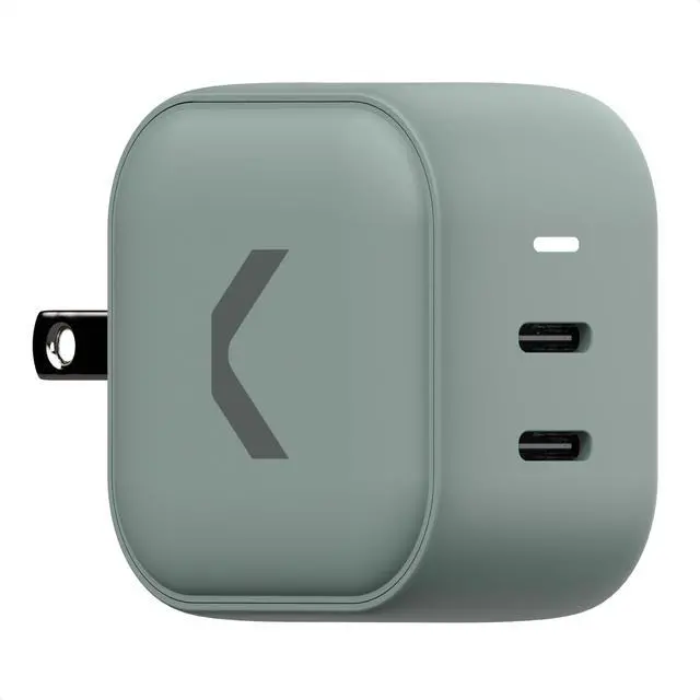 Main image of 45W Fast Charging Power Adapter for iPhone 17/16/15/14/13/12/11/X, Galaxy S24 Ultra/S23 & More - GaN, PD 3.0, PPS, USB-C × 2, Clemm Gray