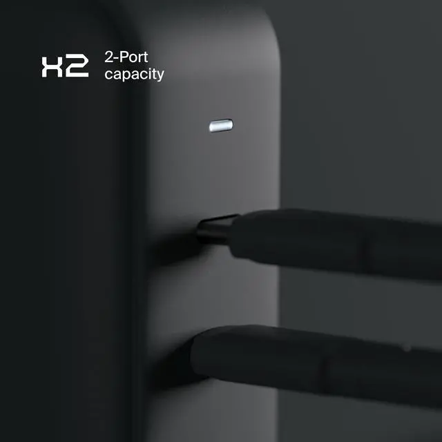 Alt view image 4 of 14 - 45W Fast Charging Power Adapter for iPhone 17/16/15/14/13/12/11/X, Galaxy S24 Ultra/S23 & More - GaN, PD 3.0, PPS, USB-C × 2, Clemm Gray