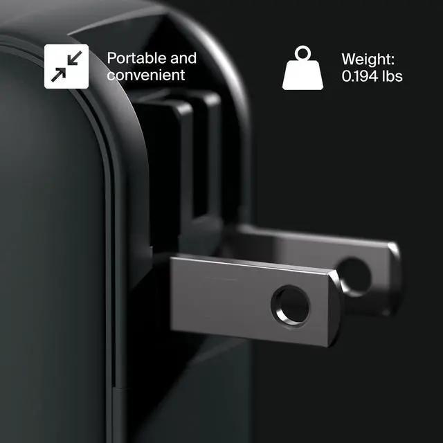 Alt view image 5 of 14 - 45W Fast Charging Power Adapter for iPhone 17/16/15/14/13/12/11/X, Galaxy S24 Ultra/S23 & More - GaN, PD 3.0, PPS, USB-C × 2, Clemm Gray