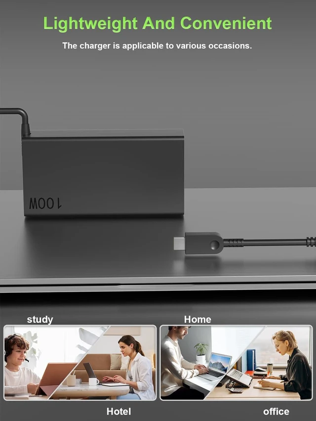 Alt view image 6 of 7 - 100W Slim USB-C Charger for Lenovo Laptop, Legion Go Lenovo Slim 7 9, ThinkPad T16 T14 P16s E14, IdeaPad Slim/Por 5, Yoga Slim 7, Yoga Pro 7, ThinkBook 16 14 15 Power Cord