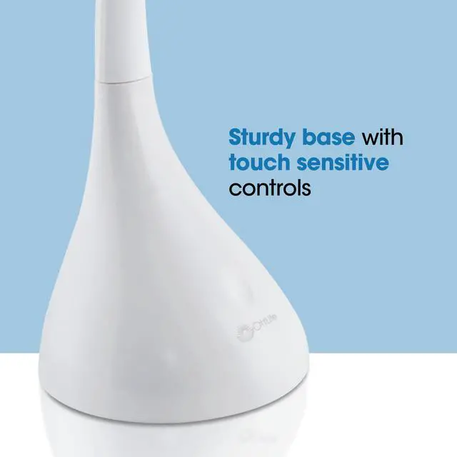 Alt view image 7 of 7 - Creative Curves LED Desk Lamp, White | Natural Daylight LEDs | 4 Brightness Settings | Adjustable Flexible Neck | 11.25 to 23.75 inches