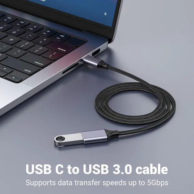 Alt view image 2 of 7 - USB Female to USBC Male Cable Adapter(2M/6.6 Ft),USB Female to USB-c Cable,Typec to USB3.0 Adapter,usba to c Male for Phone/Laptop/Tablet/Switch USBC Device