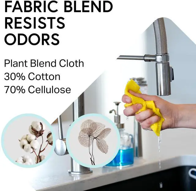 Alt view image 2 of 7 - Swedish Wholesale Dishcloths Reusable 8" x 7" Sponge Cloths, Bulk 10 Pack of High Absorbent Cellulose Dish & Kitchen Cleaning Hand Towels, Wring to Dry & Machine Wash, Odor Resistant, Assorted Colors