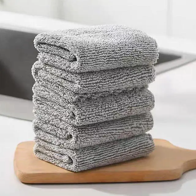 Alt view image 4 of 7 - 20 Pack Kitchen Dish Cloths Super Absorbent Coral Fleece Dish Cloths, Reusable Washable Fast Drying Rags, Nonstick Oil Microfiber Lint-Free Kitchen Cleaning Towels for Furniture Car Tea Bowl 10 x 10"